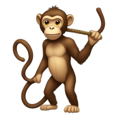 monkey holding a whip sticker