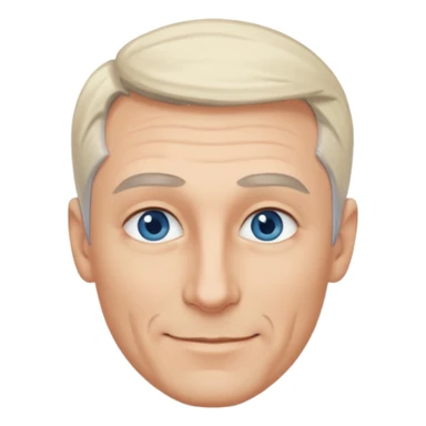 Avatar pic male gray hair blue eyes clean shaven blonde eyebrows high cheekbones sly smile long eyelashes sticker