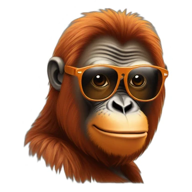 Cool orangutan with sunglasses sticker