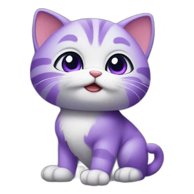 cute animatronic baby purple cat sticker