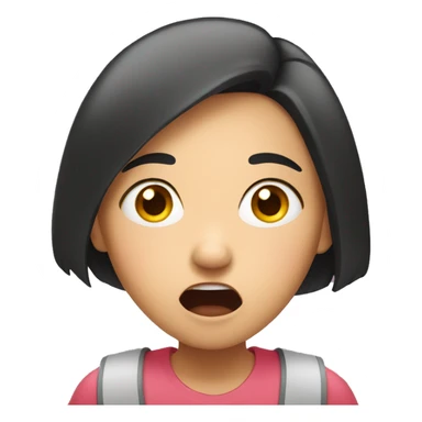 Asian girl shocked sticker