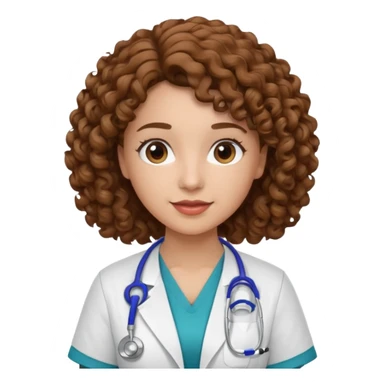 curly nurse sticker