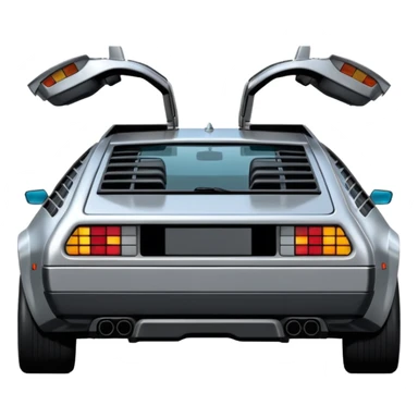 Silver DMC 12 Delorean backshot sticker