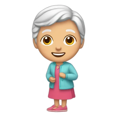 abuela cabreada con zapatilla en la mano sticker
