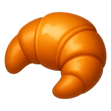 Create another croissant in the style of Apple emojis, with no background. The style is apple emoji style, concise prompt. sticker