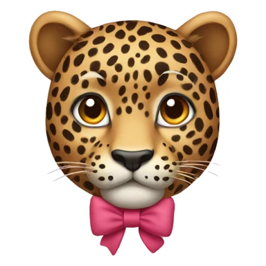 leopard wearing bow sticker