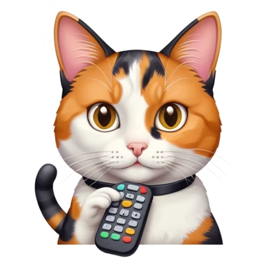 A Cat holding a tv remote sticker