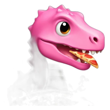 Pink mini cute dinosaur eating pizza  sticker
