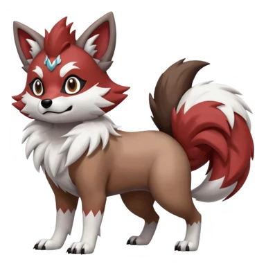 Zigzagoon-Poochyena-Furret-Lycanroc-fusion sticker