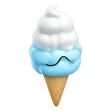 Aesthetic realistic light blue icecream  sticker