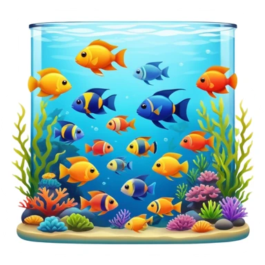 colorful aquarium with tropical fish sticker