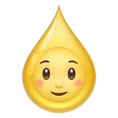 Yellow Drop of Water with no eyes, nose, mouth  sticker