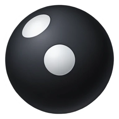 Black Ball with MB written on in the middle of it. Nothing else no holes or anything. sticker