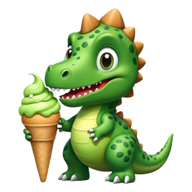 Dino with an ice cream sticker