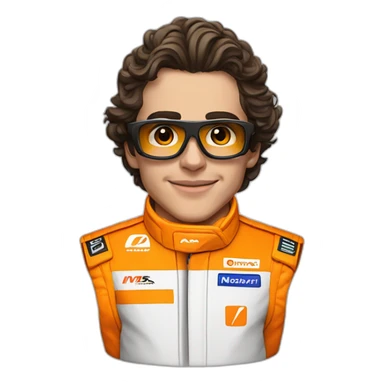 Lando Norris with Orange of Mclaren sticker