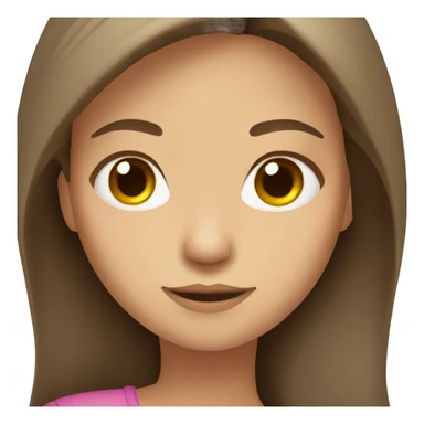 girl shoulder length brown hair brown eyes sticker