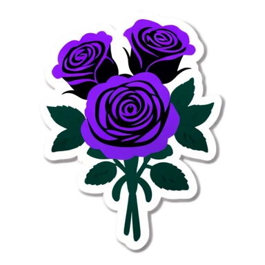 purple bouquet of roses sticker