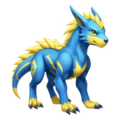 Manectric-Lucio-Draco-Fakémon-hybrid-creature (full body), 4 legs sticker