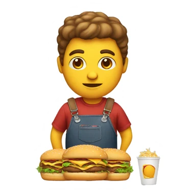 Big American with fast-food  sticker