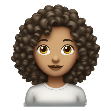 Curly brunette girl sticker