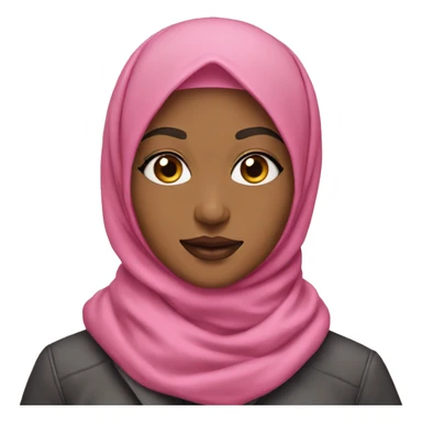 A hijabi with a pink jacket and long lashes sticker