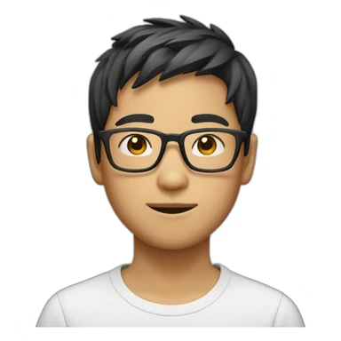 asian boy in specs sticker