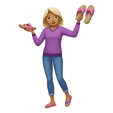 Terlik fırlatan anne sticker