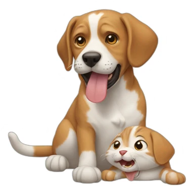 A cat eating a dog sticker