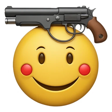 Smiley face with gun sticker