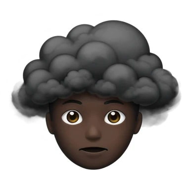 A pitch black head covered in black smoke  sticker