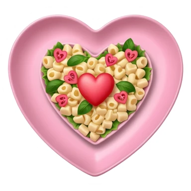 Hawaiian Mac salad light pink heart shaped plate sticker