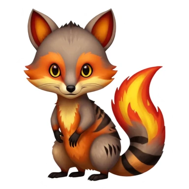 Fiery Wicked Cool Hot Edgy Badass Civet-Numbat-Fox-Vernid-fusion-hybrid-creature sticker