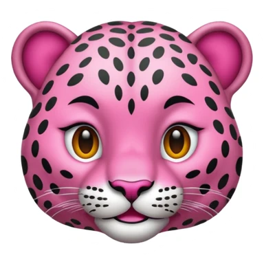 Emoji leopardo rosa cuerpo entero de lado y más realista de cuerpo completo sticker