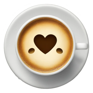 white circle coffee cup with coffee inside and heart design on top sticker