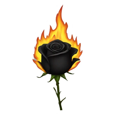 BURNING black ROSE sticker