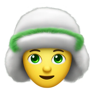 Russia ushanka-hat with green eyes sticker