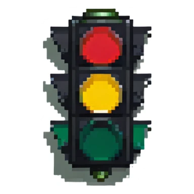 tiny simple traffic light icon, modern colors, minimal details, small size sticker