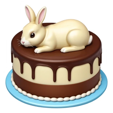 Easter cake with a bunny decoration sticker