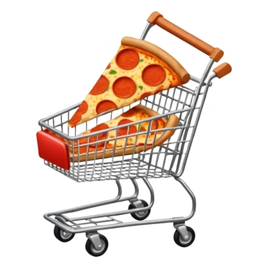 carrello della spesa con pizza oppure vuoto sticker