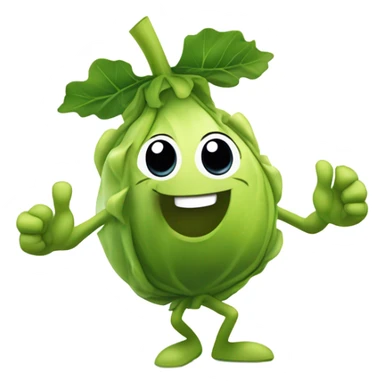 Brussel sprout dancing with face  sticker