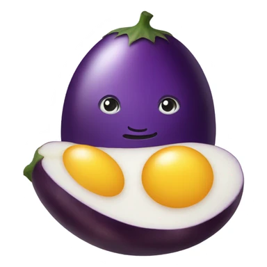 eggplant with 2eggs under it sticker