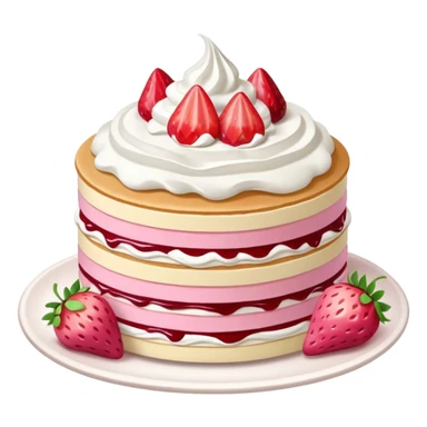 pink Crepe strawberry jam cake sticker