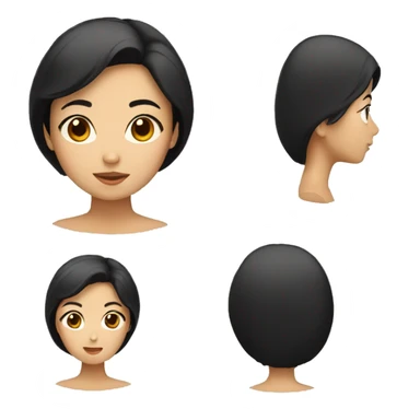 asian woman with black hair sticker