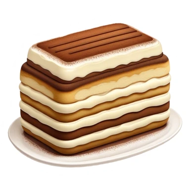 Cinematic Realistic Tiramisu Dessert Emoji, featuring layers of coffee‚Äêsoaked ladyfingers and mascarpone cream dusted with cocoa rendered with delicate textures and warm, inviting lighting. sticker