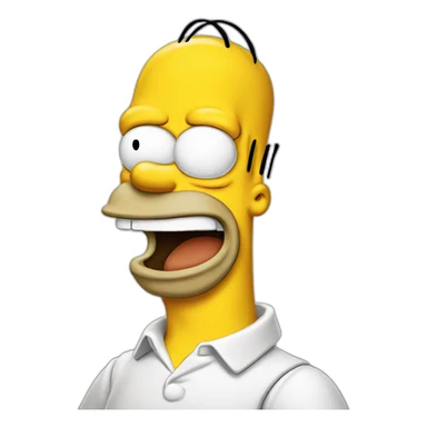 Homer Simpson who laughs sticker
