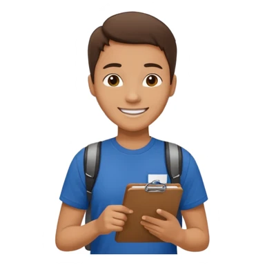 Student Leader + clipboard, Tour Group. sticker