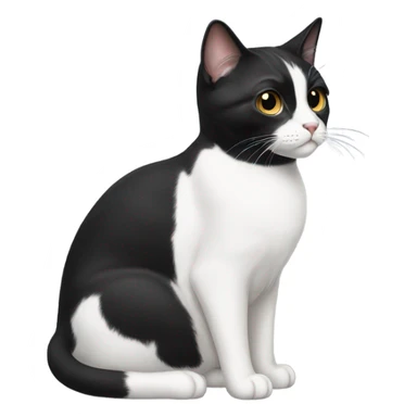 Tuxedo cat with round black dot under whiskers sticker