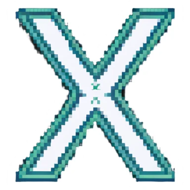 Just the letters X1X, no faces, pixel art typography sticker