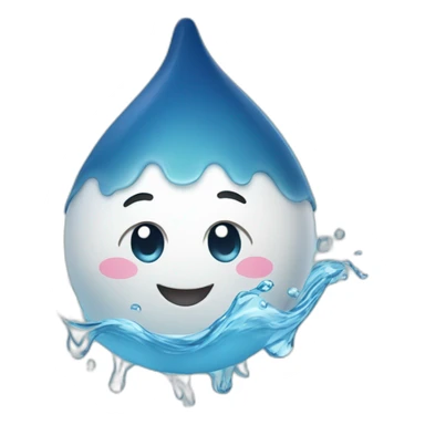 happy white water droplet swimming  sticker