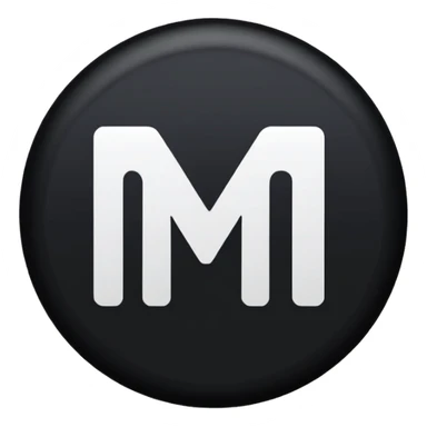 Black Circle with MB written on it sticker